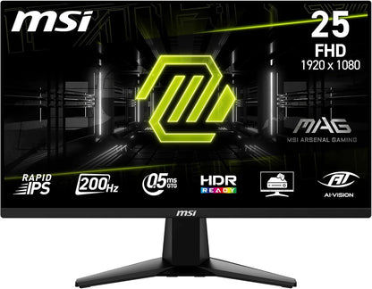 MSI MAG 255F E20 24.5" FHD Gaming Monitor 1920x1080 – 200Hz, 0.5ms, HDR Compatible