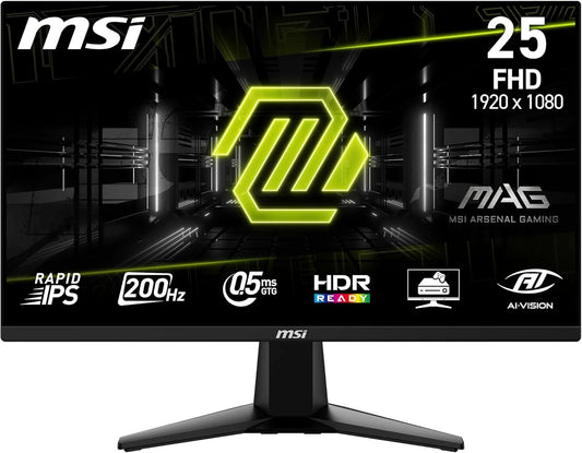 MSI MAG 255F E20 24.5" FHD Gaming Monitor 1920x1080 – 200Hz, 0.5ms, HDR Compatible