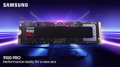 SAMSUNG SSD 9100 PRO with Heatsink 4TB, PCIe 5.0x4 M.2 2280, Seq. Read Speeds Up to 14,800/13,400 MB/s, Best for AI Computing, Gaming, and Heavy Duty Workstations (MZ-VAP4T0CW)