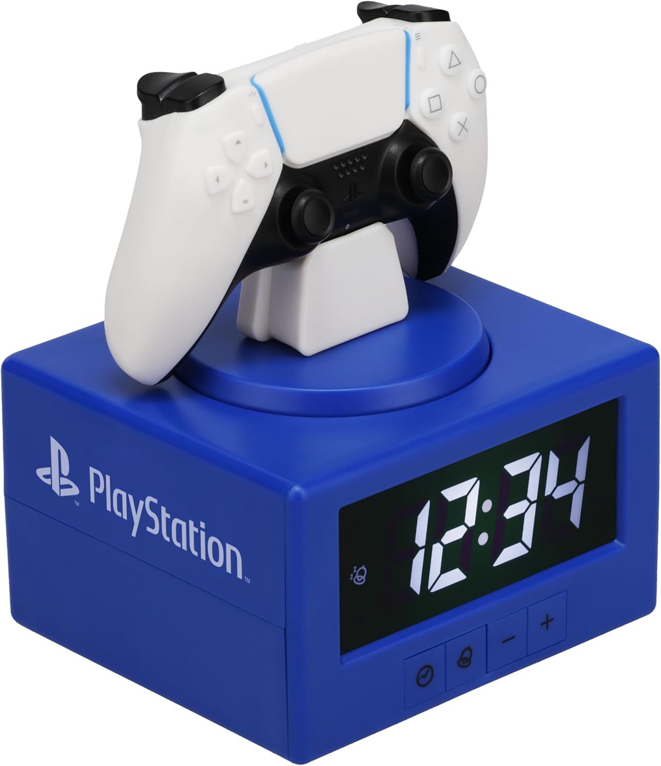 Paladone PlayStation DualSense Controller Digital Alarm Clock with Night Light Function - Officially Licensed Gaming & Bedroom Décor for Kids & Teens