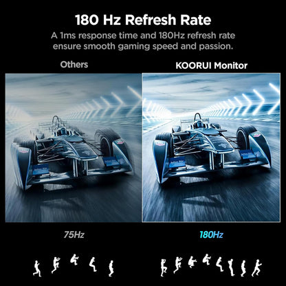 KOORUI 24E6CA 24 inch Curved Gaming Monitor 180Hz FHD 1080P Computer Monitor, 1ms 1500R VA Display, Adaptive Sync, FreeSync Premium, HDR10