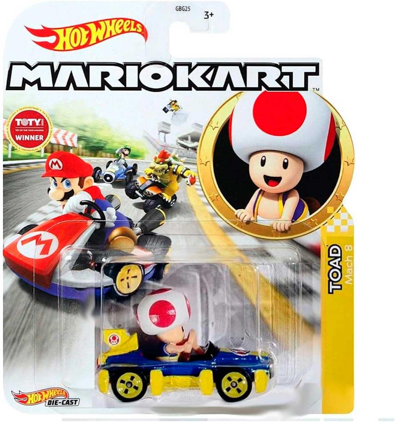 Hot Wheels Mario Kart - Yoshi with Captain Toad & Shy Guy (Triple Pack)