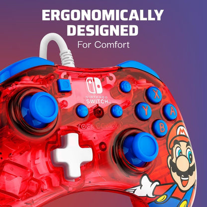PDP Rock Candy Wired Gaming Switch Pro Controller - Mario - Red - Official License Nintendo - OLED