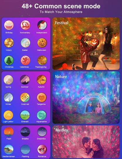 LED Galaxy Starry Projector Night Light