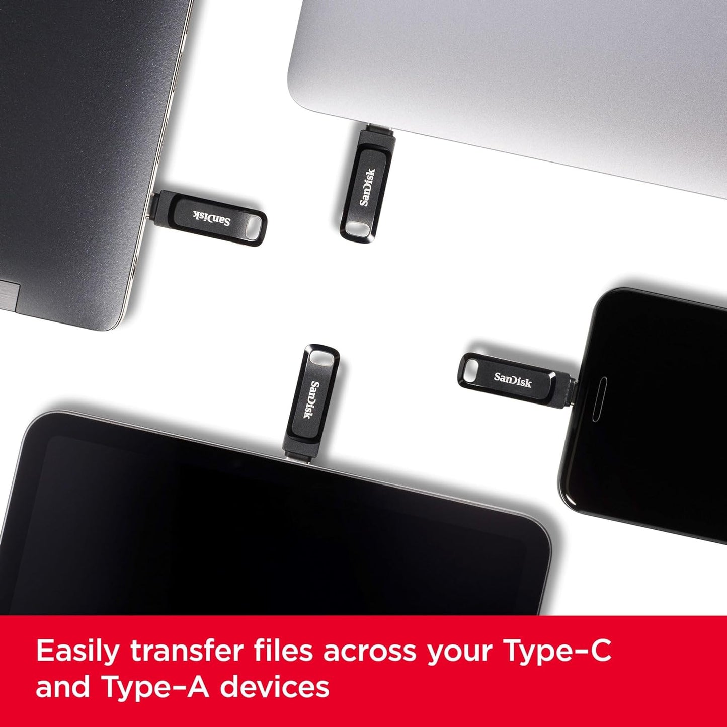 SanDisk OTG Ultra 400MB/S Dual Drive Go USB Type-C for Smartphones, Tablets and Computers | SDDDC3-G46 - 64GB | 128GB