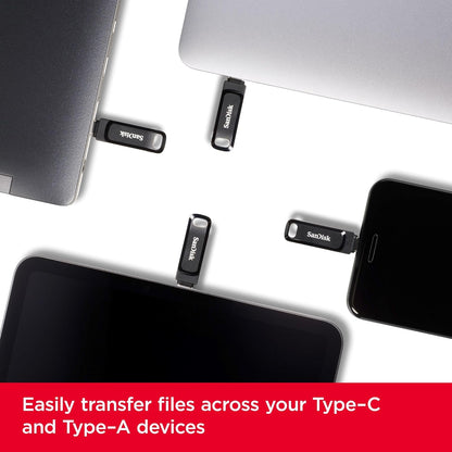 SanDisk OTG Ultra 400MB/S Dual Drive Go USB Type-C for Smartphones, Tablets and Computers | SDDDC3-G46 - 64GB | 128GB
