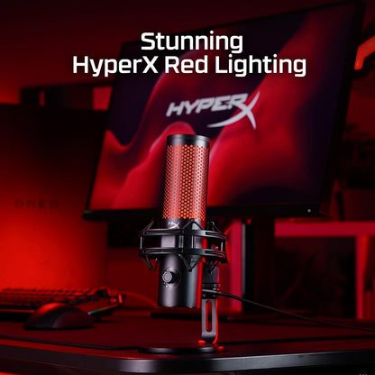 HyperX QuadCast 2 USB Gaming Microphone with Hi-Res Studio-Quality Recording, Tap-to-Mute Sensor, On-Board Controls - PC | PS4 | PS5