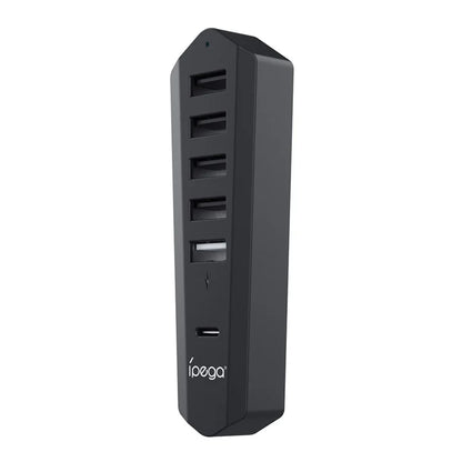 موزع USB ipega بستة منافذ لجهاز PlayStation 5 Slim Digital/Disc Edition/Pro