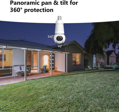 IMOU Bulb Cam 2K QHD(3MP) AI Panoramic Colour Night PT WiFi Security Camera