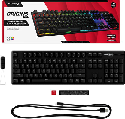 لوحة مفاتيح الألعاب الميكانيكية HyperX Alloy Origins PBT HX Red كاملة الحجم 