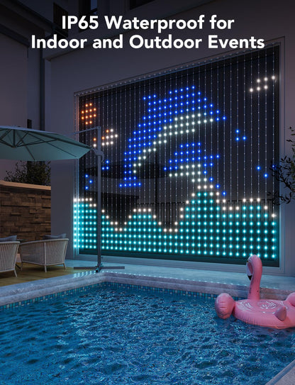 أضواء ستائر جوفي، أضواء ستائر LED ذكية، أضواء حائط متغيرة الألوان، أضواء ستائر ديناميكية DIY 5 × 6.6 قدم 