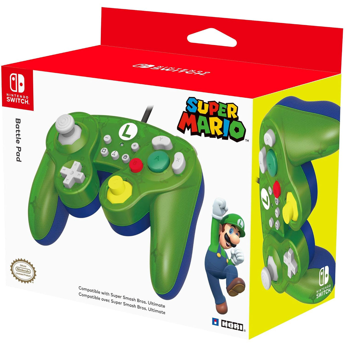 HORI Nintendo Switch Battle Pad GameCube Style Controller - Luigi Green