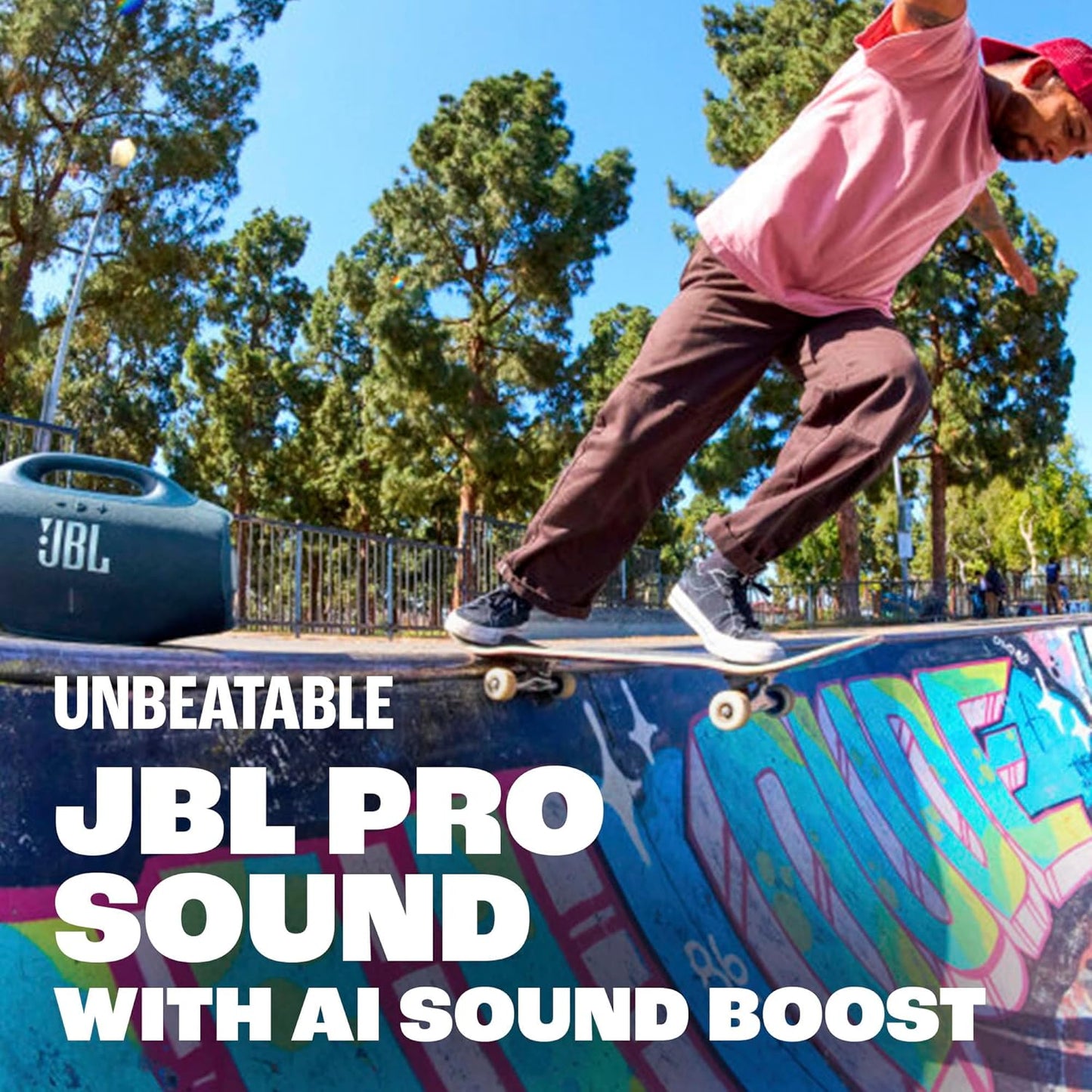 JBL Boombox 4 - Most Powerful Portable Waterproof Speaker with Massive Pro Sound, Up to 34 Hours of Playtime - Black
