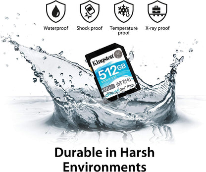 بطاقة ذاكرة Kingston SDXC Canvas Go Plus سعة 128 جيجابايت بسرعة قراءة 170 ميجابايت/ثانية UHS-I وC10 وU3 وV30 (SDG3/128GB)