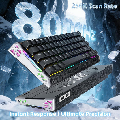 ATTACK SHARK R68 HE 8000Hz Rapid Trigger Keyboard Magnetic Switch, RGB Backlit, C01 Coiled Cable - Black