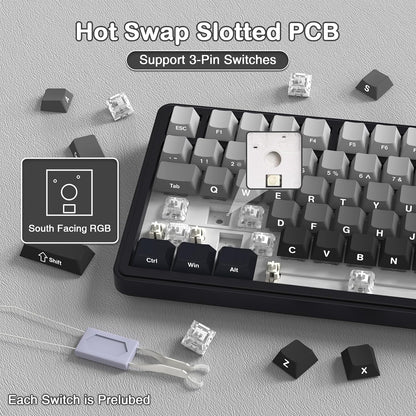 ATTACK SHARK X85 Wireless Mechanical Gaming Keyboard RGB - Moon Night