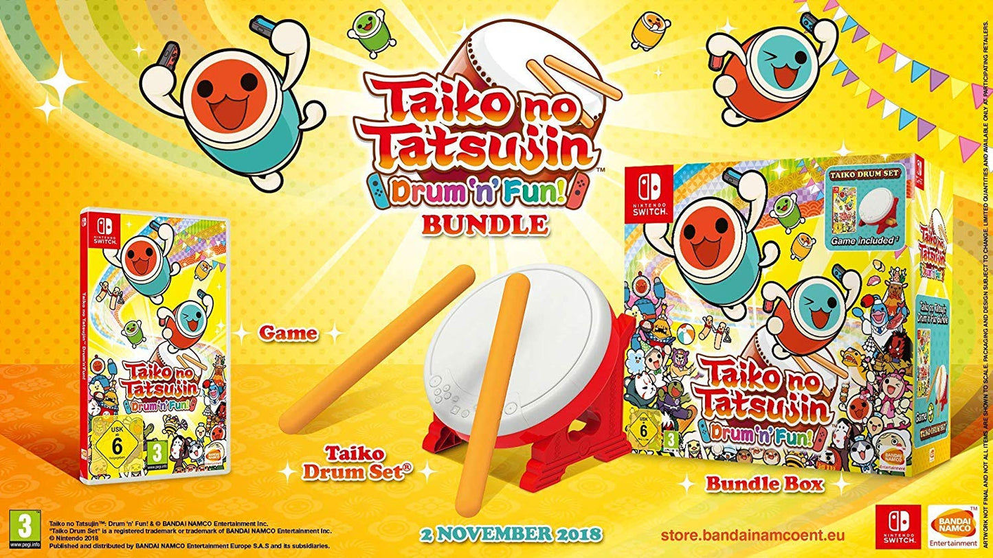 Taiko no Tatsujin Drum 'n' Fun! Bundle - Nintendo Switch - CIB