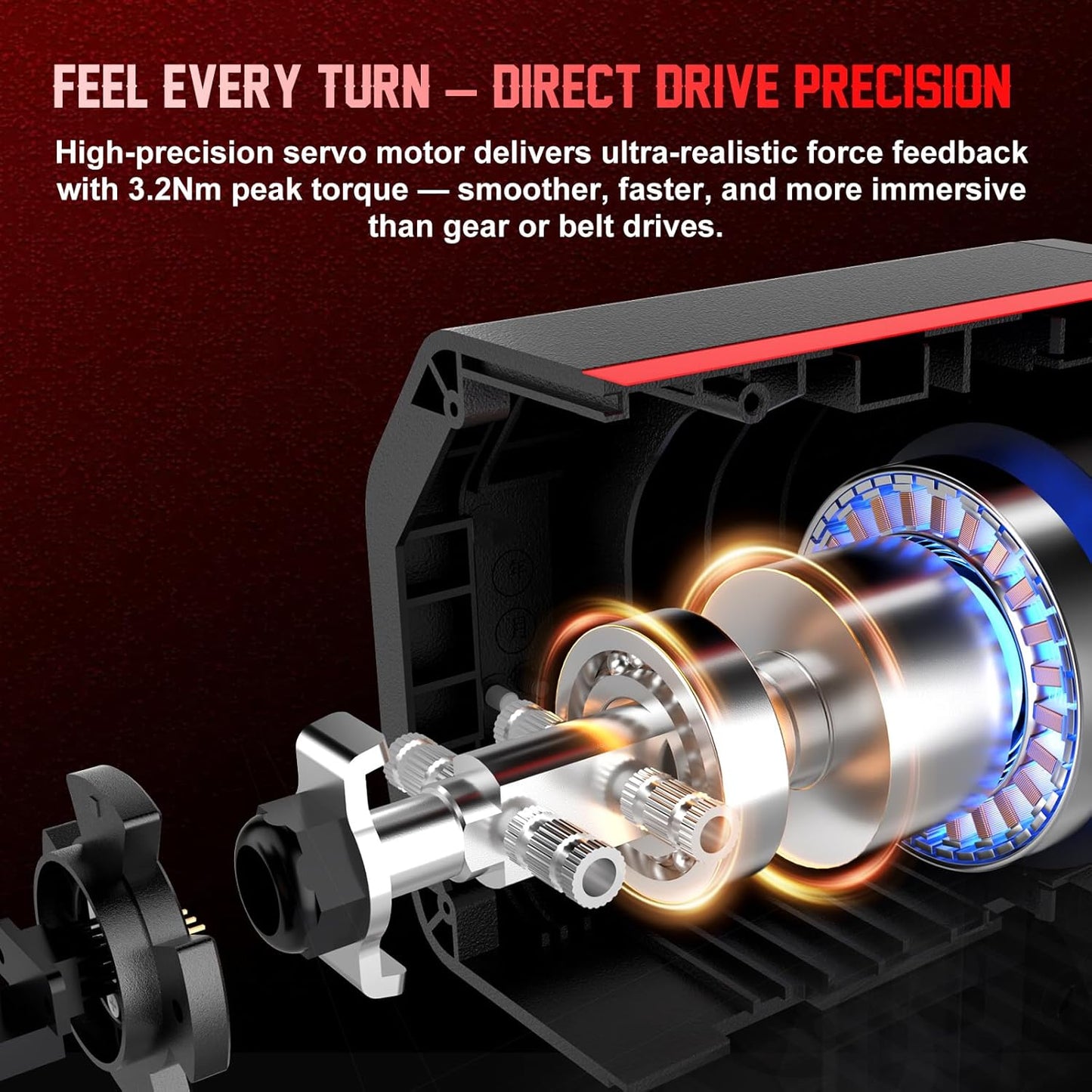 PXN V10 Ultra Direct Drive Racing Wheel – 3.2Nm Force Feedback Gaming Steering Wheel  - PS4 | PC | Xbox One | Xbox Series