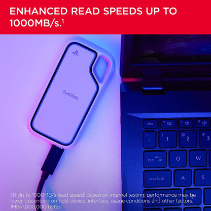 Sandisk 2TB Extreme Portable SSD for PS5 Edition, Up to 1050MB/s Read Speeds