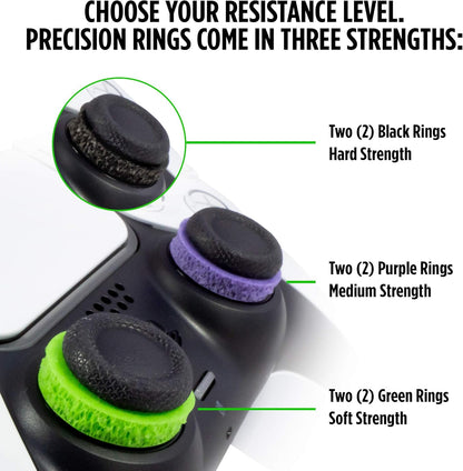 KontrolFreek Precision Rings | Aim Assist Motion Control for Playstation 4 (PS4), PS5, Xbox, Switch Pro & Scuf Controller (Black/Purple/Green)