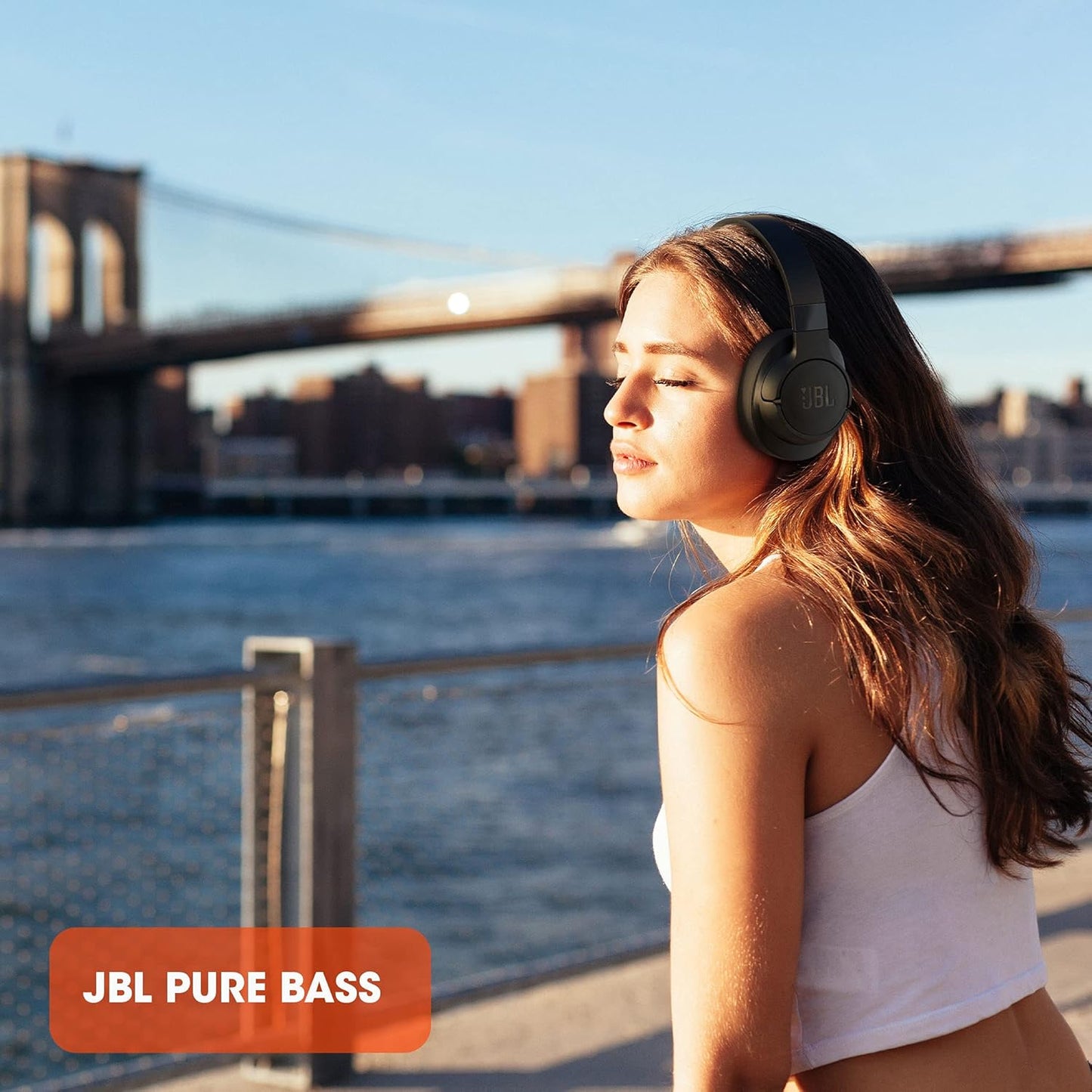 JBL Tune 760NC - Wireless Over-ear Noise Cancelling headphones, JBL Pure Bass Sound, Voice Assist, Google Fast Pair, Up to 50Hrs of Battery - Black