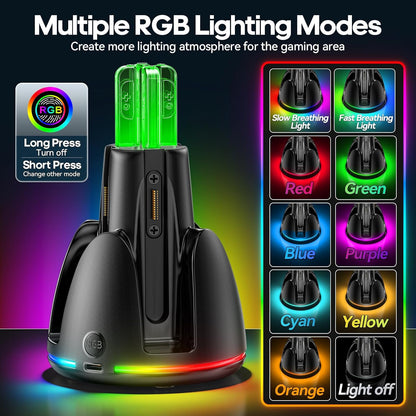 Nintendo Switch 2 Charging Dock, Switch 2 Charger for Nintendo Joycon 2 Accessories, 2.5h Fast Charging Station with RGB Lights
