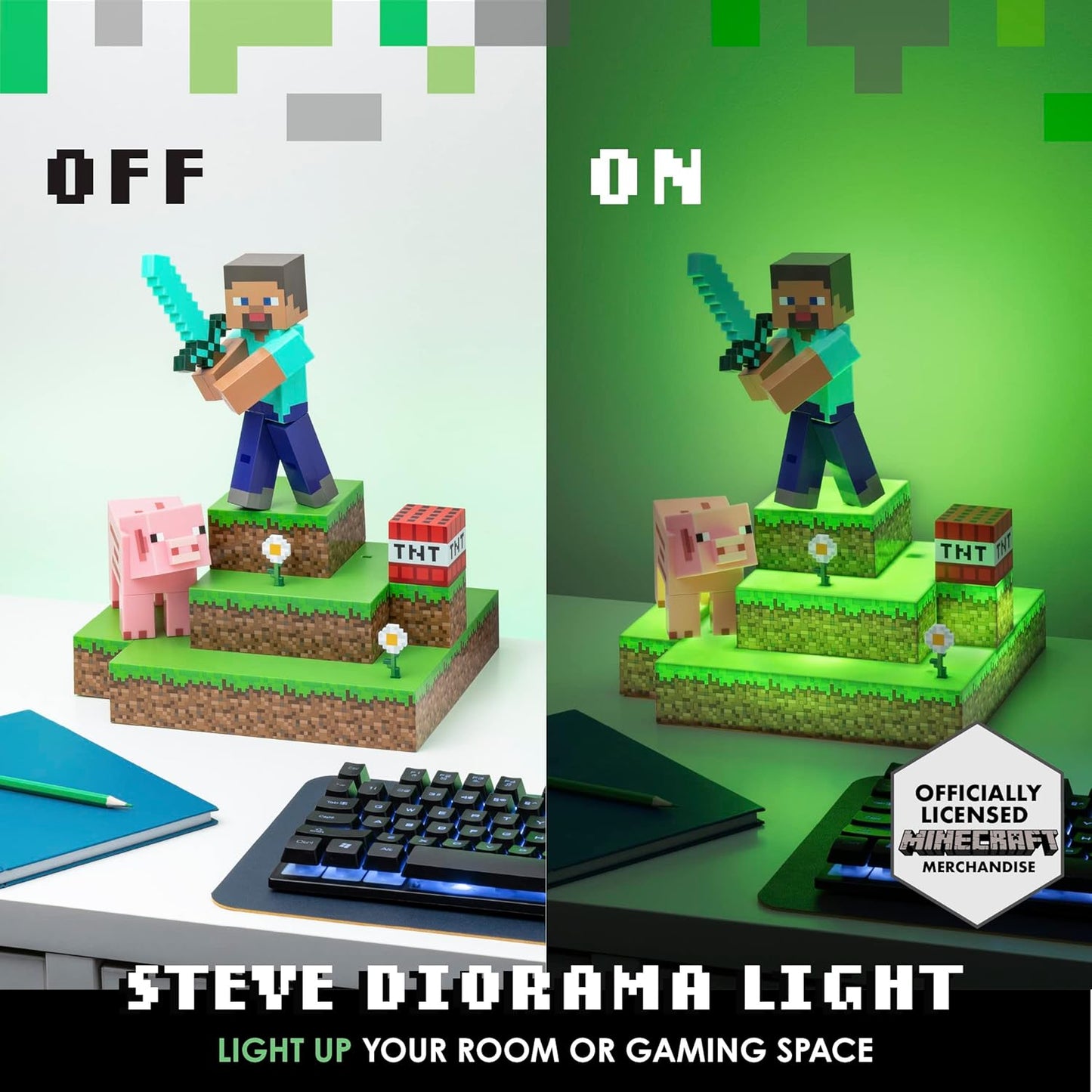 Paladone Minecraft Steve Diorama Large Light