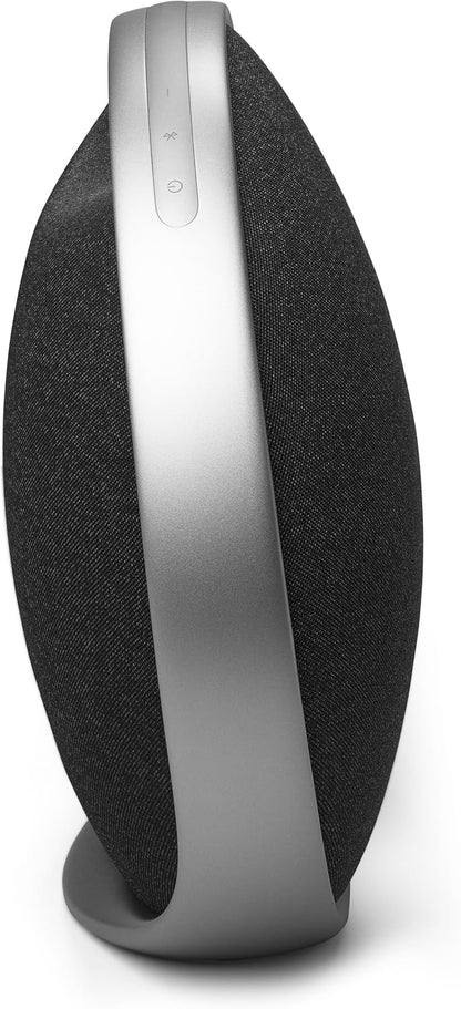 Harman Kardon Onyx Studio 9 - Portable Stereo Bluetooth Home Speaker with Built-in Battery and USB Charging, self-Tuning, and Multi-Speaker Connection by Auracast - Black | Grey