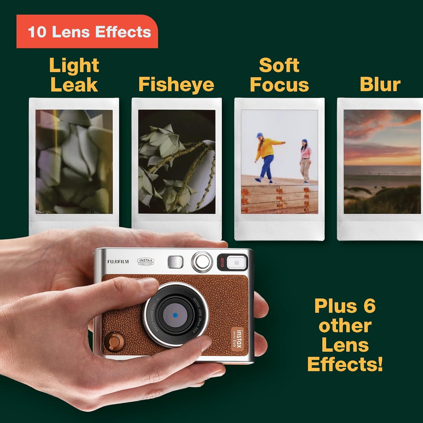 Fujifilm Instax Mini EVO Instant Camera - Black | Brown