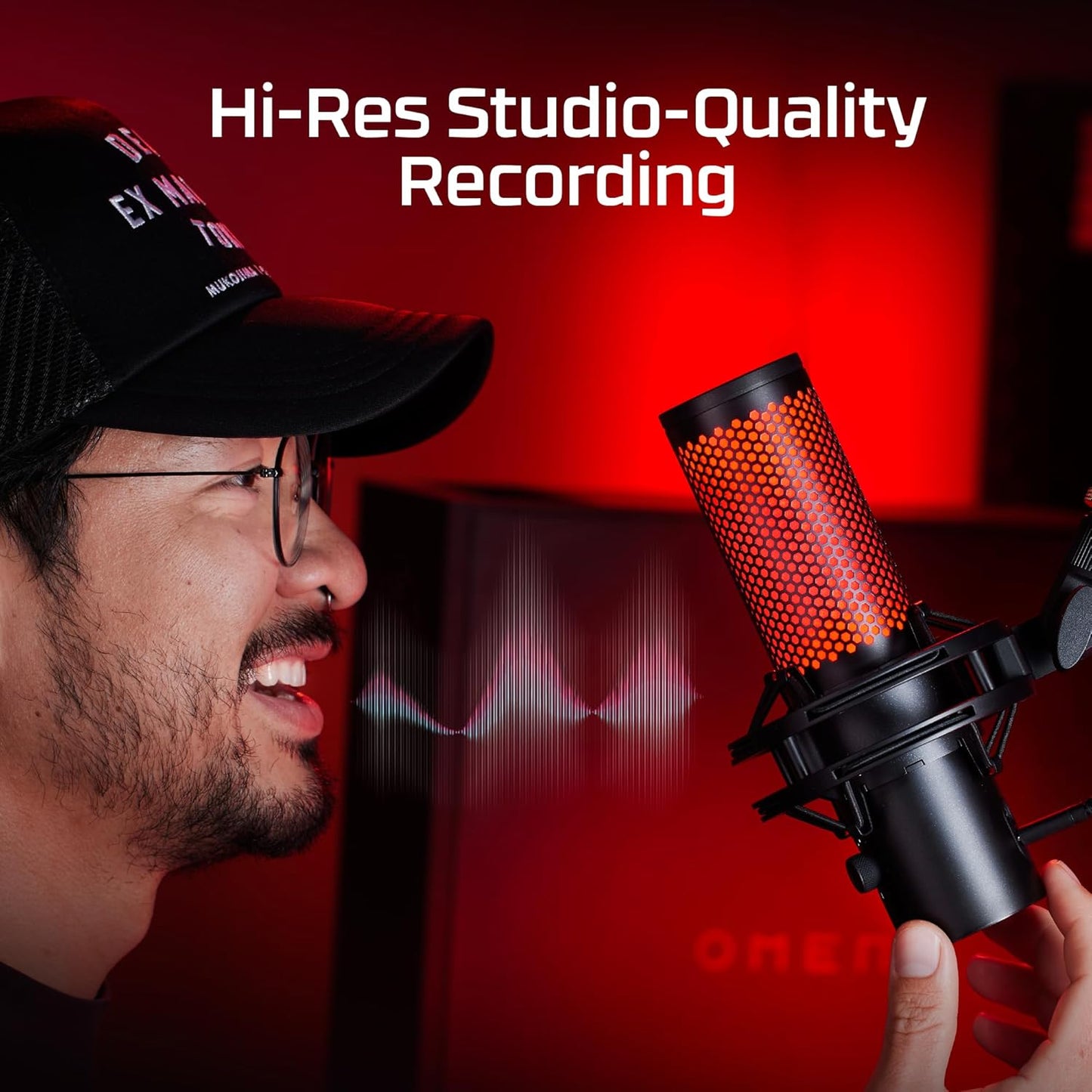 HyperX QuadCast 2 USB Gaming Microphone with Hi-Res Studio-Quality Recording, Tap-to-Mute Sensor, On-Board Controls - PC | PS4 | PS5