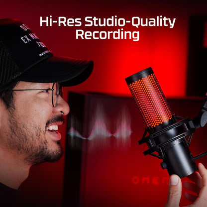 HyperX QuadCast 2 USB Gaming Microphone with Hi-Res Studio-Quality Recording, Tap-to-Mute Sensor, On-Board Controls - PC | PS4 | PS5