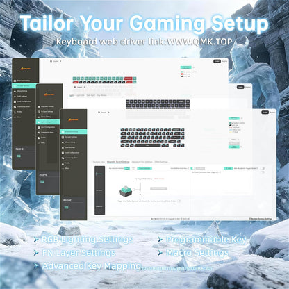 ATTACK SHARK R68 HE 8000Hz Rapid Trigger Keyboard Magnetic Switch, RGB Backlit, C01 Coiled Cable - Ice Ninja