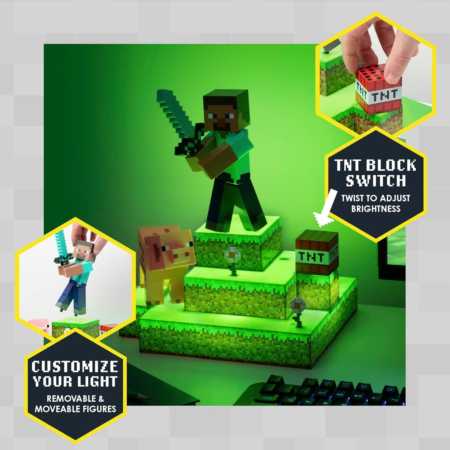 Paladone Minecraft Steve Diorama Large Light