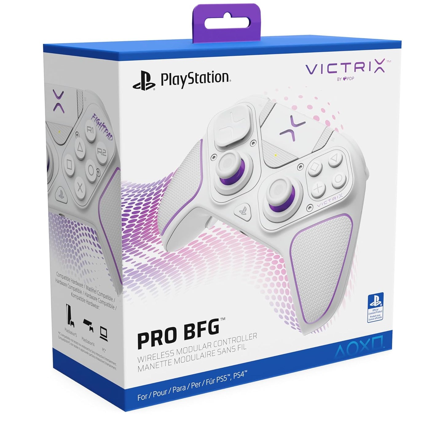 PDP Victrix Pro BFG Wireless Gaming Controller for Playstation 5 / PS5, PS4, PC - White