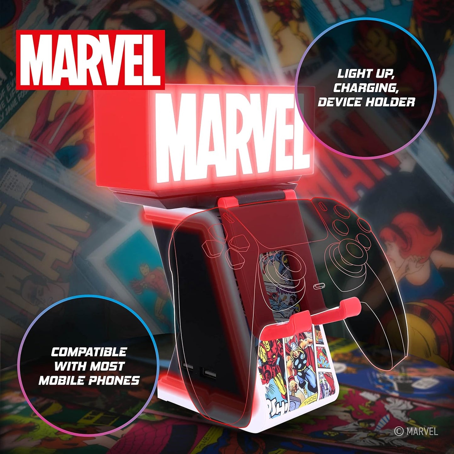 Cable Guys MARVEL Comics Light Up Ikon Controller/Device Holder