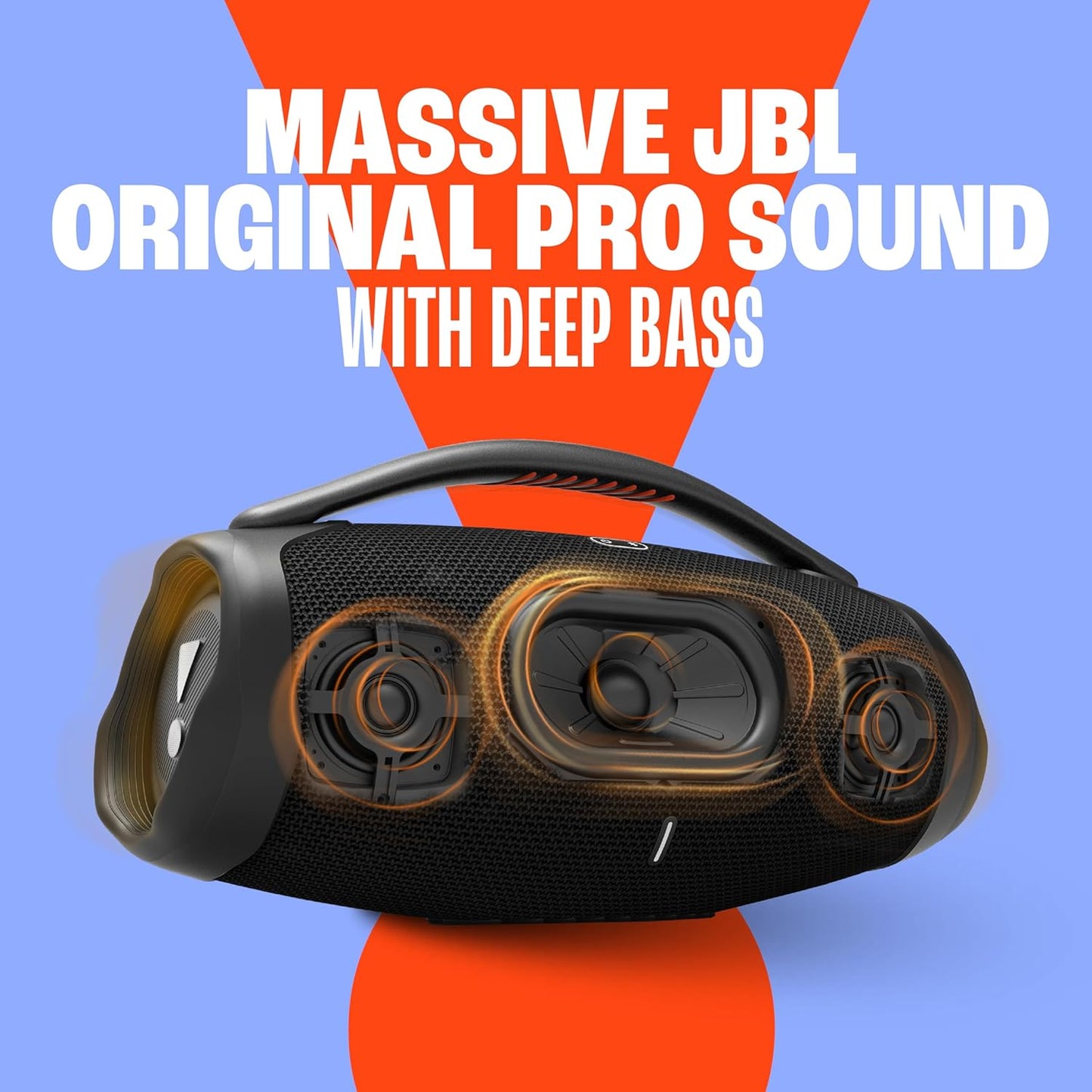 JBL Boombox 3 Black Portable Bluetooth Speaker with Massive Sound, Deepest Bass, IPX7 Waterproof, 24H Playtime, PartyBoost