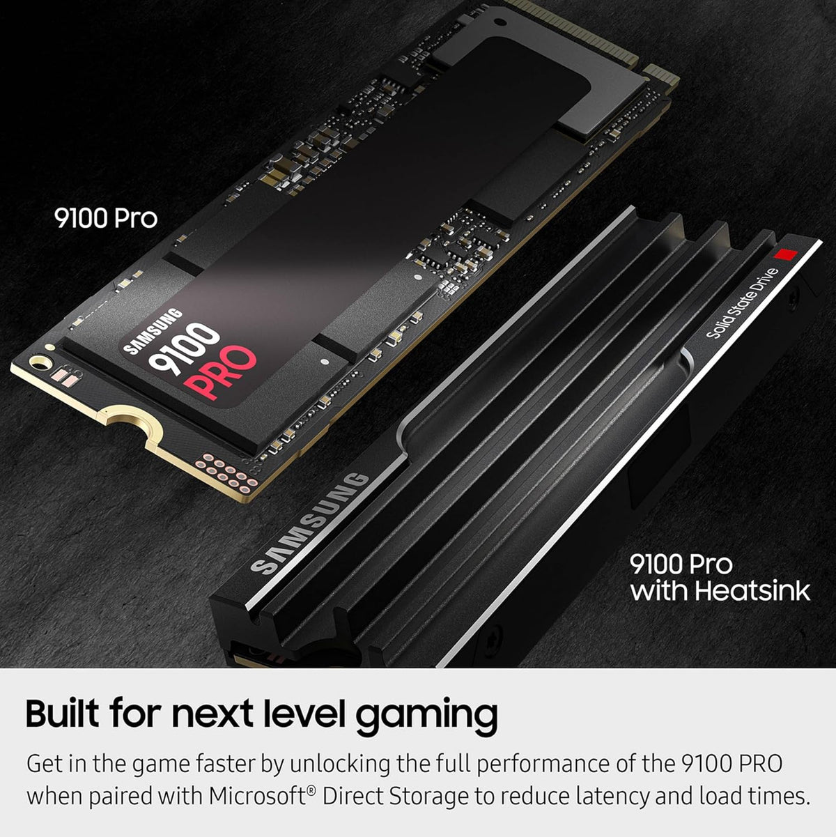 Samsung 9100 PRO 8TB NVMe SSD with Heatsink – PCIe 5.0 x4, 14,800MB/s Read, 13,400MB/s Write, 8GB DRAM, 4,800TBW & Samsung V-NAND TLC