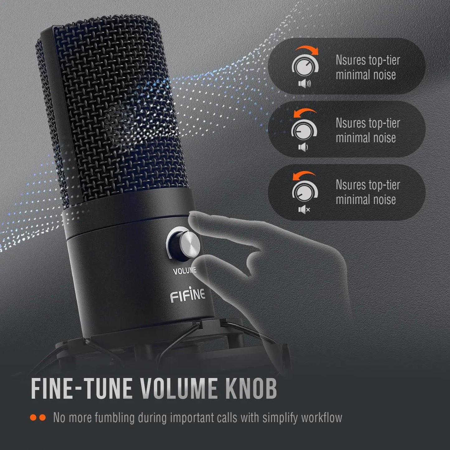FIFINE T669 USB Microphone Bundle with Boom Arm & Shock Mount – Plug & Play Condenser Mic Kit for Streaming, Recording, Podcasting, Voice-Over & Gaming - Black