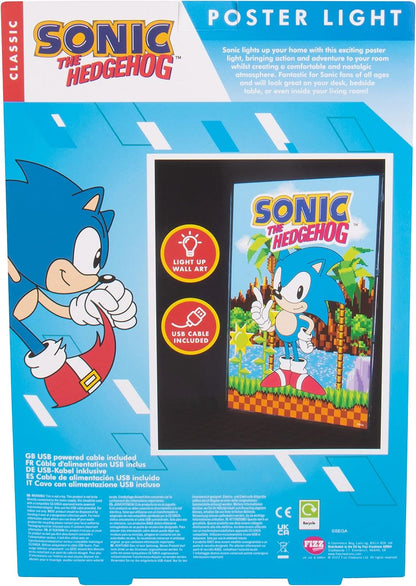 Fizz Creations Sonic The Hedgehog Poster Light, USB Powered with Included Cable, A4 Size. Officially Licensed Sonic The Hedgehog Merch