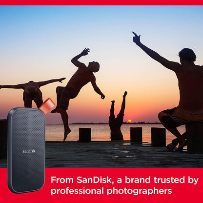 محرك أقراص الحالة الصلبة المحمول SanDisk سعة 1 تيرابايت - سرعة تصل إلى 800 ميجابايت/ثانية، USB-C، USB 3.2 الجيل الثاني، برنامج ثابت مُحدث - محرك أقراص الحالة الصلبة الخارجي - SDSSDE30-1T00-G26