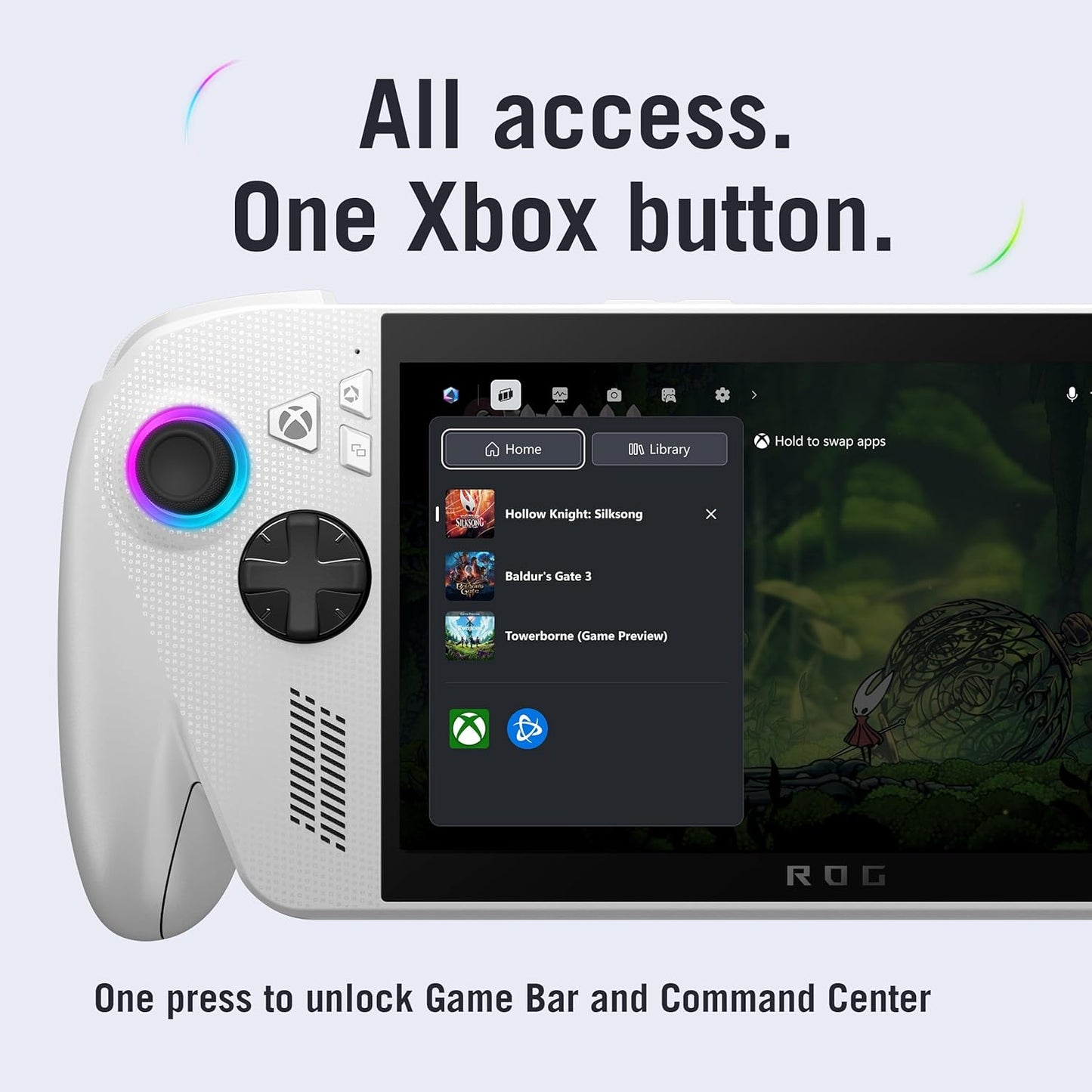 ASUS ROG Xbox Ally 7” 1080p 120Hz Gaming Handheld Touchscreen AMD Ryzen Z2 A 16GB RAM 512GB SSD White