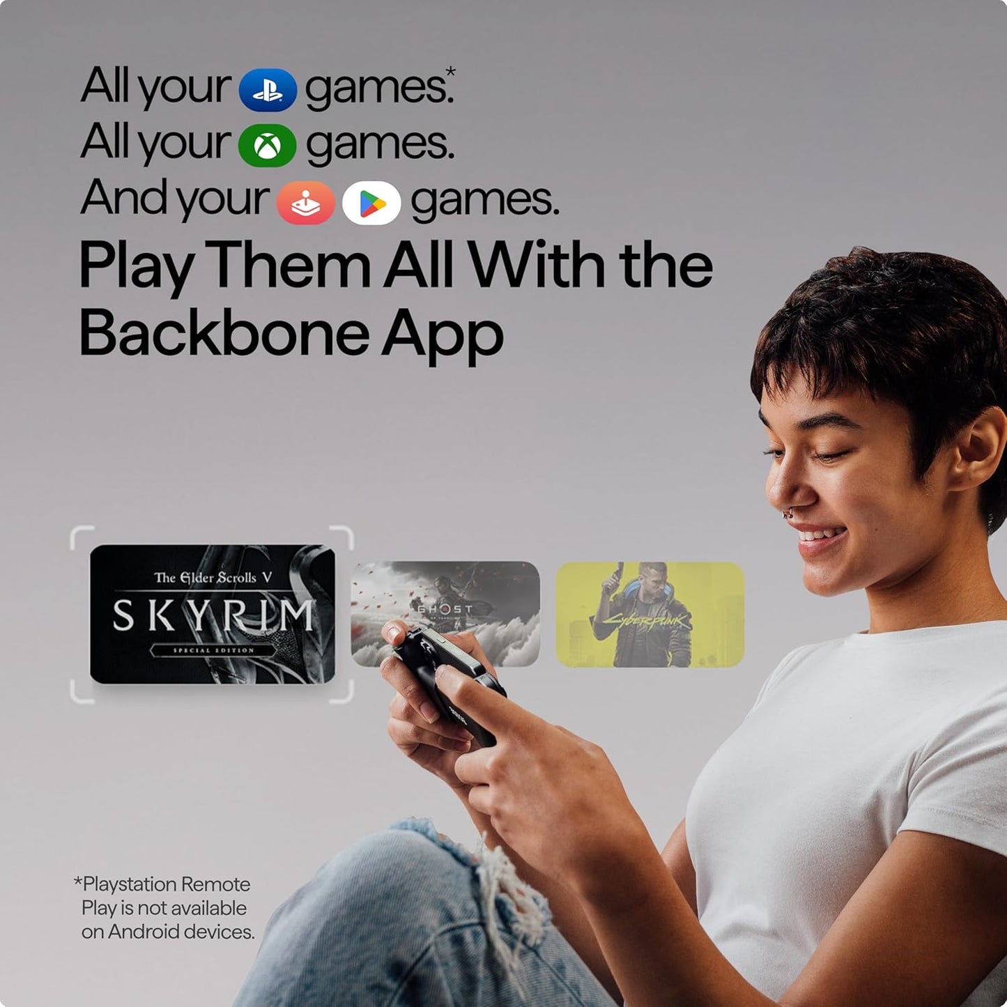 BACKBONE One Mobile Gaming Controller, USB-C Phone Controller for Android & iPhone 15/16/17 Series, 2nd Gen, Play Xbox, PlayStation, Fortnite, Call of Duty & More