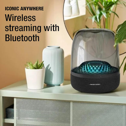 Harman Kardon Aura Studio 4 - Bluetooth Home Speaker - Superior Sound Performance - 5 Diamond-Effect Lighting Themes - Black | Gray