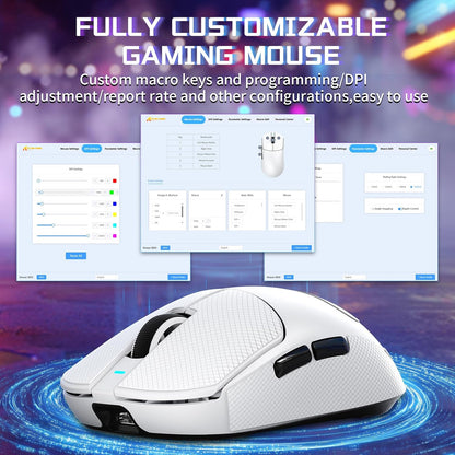 ATTACK SHARK X8 SE Tri-Mode Wireless Gaming Mouse Ergonomic 59g Lightweight - Black | White