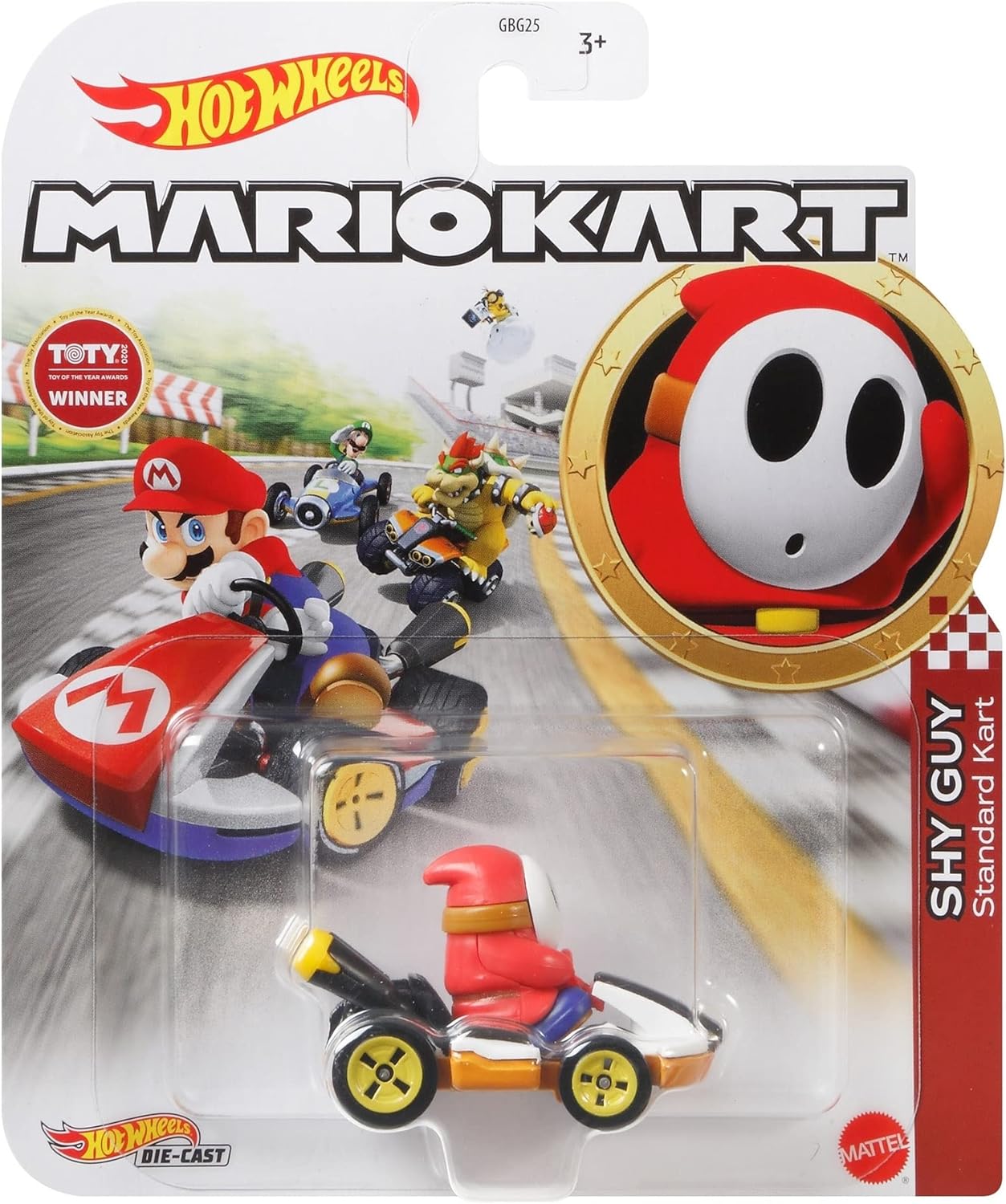 Hot Wheels Mario Kart - Yoshi with Captain Toad & Shy Guy (Triple Pack)