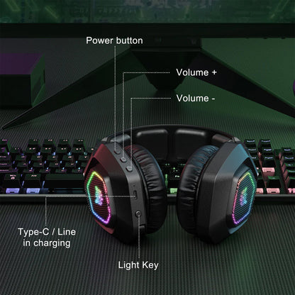 ONIKUMA B100 Headset Headworn Bluetooth 2.4g Wireless Wired Three Mode Lightweight E-Sports Gamer Headphone - White | Black
