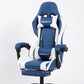 DeadSkull Comfort Gaming Chair With Footrest - Blue / White