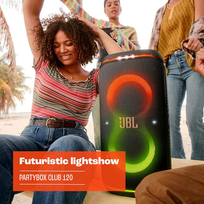JBL PartyBox Club 120 - Portable Party Speaker with Foldable Handle, Powerful JBL Pro Sound, Futuristic lightshow, Up to 12 Hours of Play time, Splash Proof
