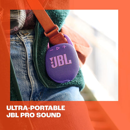 JBL Clip 5 - Ultra-Portable, Waterproof & Dustproof Bluetooth Speaker, Big Pro Sound with Punchy bass, Integrated Carabiner, Up to 12 Hours of Play