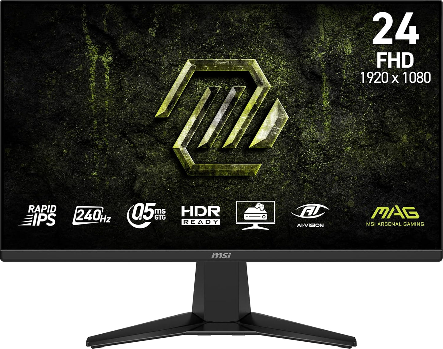 MAG 245F X24 24-inch 1920 x 1080 (FHD) Gaming Monitor, 240Hz, AMD FreeSync Premium, HDR Ready